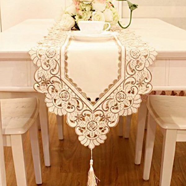 Waterproof Openwork Embroidery Table Runner Table Cloth